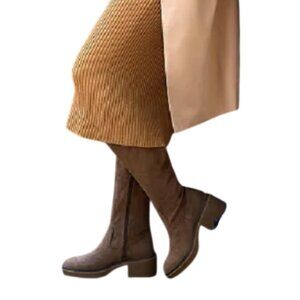 White Mountain Women's Marcella Brown Tall Shaft Block Heel Boots Size 8.5 NWOB